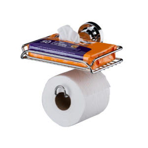 Soporte para papel higiénico y porta objetos