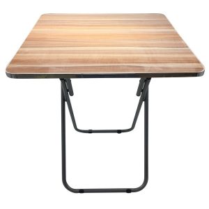 Mesa cuadrada plegable 60 x 60 madera con patas metálicas