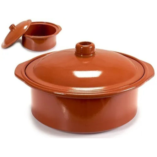 Olla Cazuela Barro Con Tapa 4.5 Litros Apto Todo Fuego